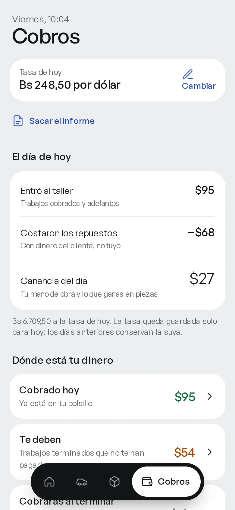 Lo que entró y lo que te deben